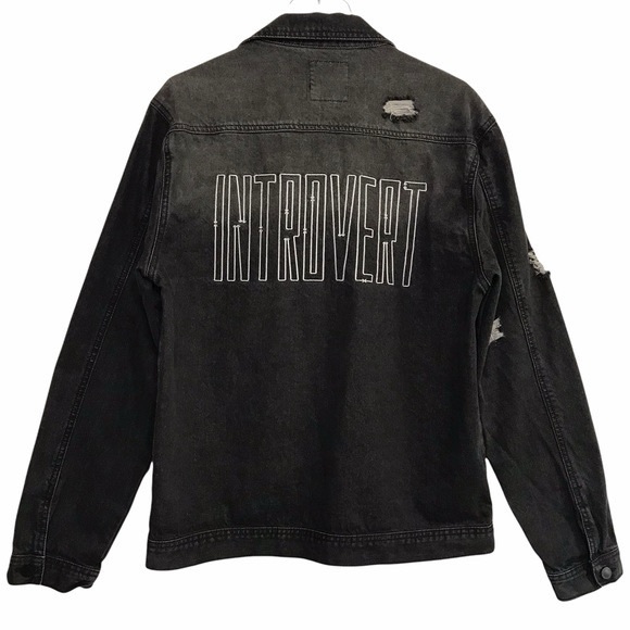 Interactive Introverts Denim Jacket Dan & Phil 2018 World Tour Sz S Black - Picture 3 of 6